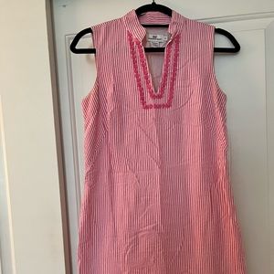 Vineyard vines pink seersucker shift dress